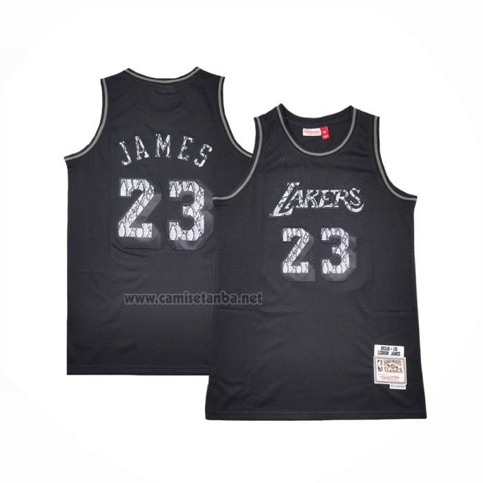 Camiseta Los Angeles Lakers LeBron James #23 Swingman Mitchell & Ness 2018-19 Negro